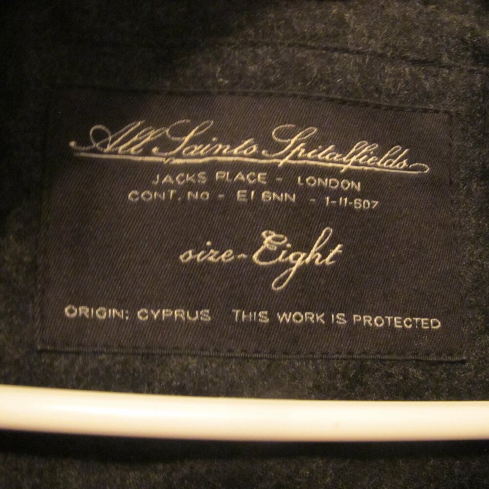 All Saints 100% Wool Black Coat - Long Sleeve Top - Picture 3 of 6